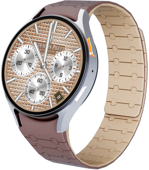 캘릭스 갤럭시 워치 호환 실리콘 마그네틱 밴드 스트랩, 너트브라운, 1개