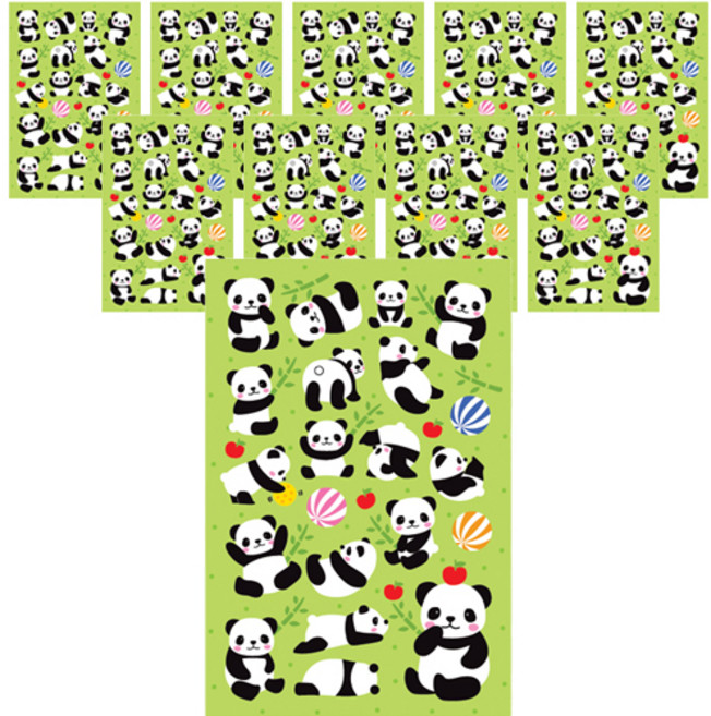 환타스틱스 쁘띠스티커 아기판다 PS-22006, 10개, 혼합색상