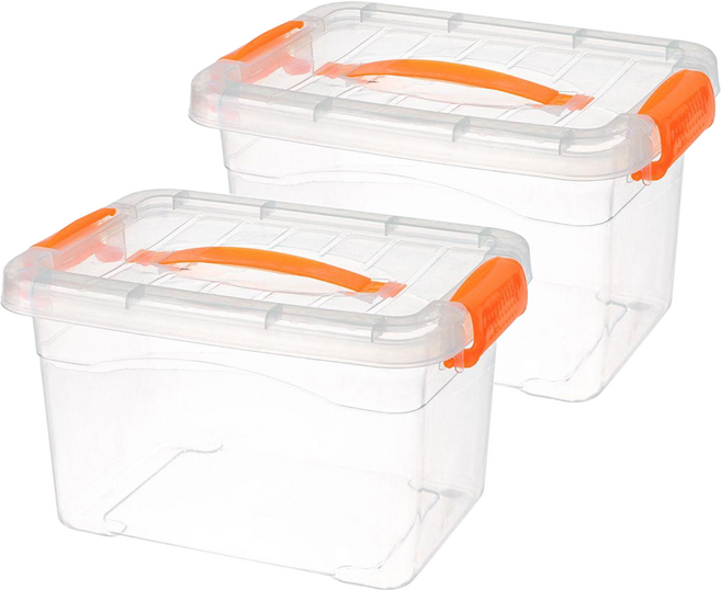 德利生活 收納箱 22L, 透明, 2個