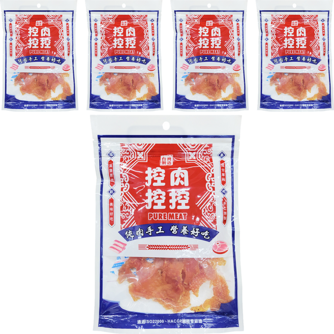 控肉控控 寵物肉乾, 金黃雞腿肉, 60g, 5包