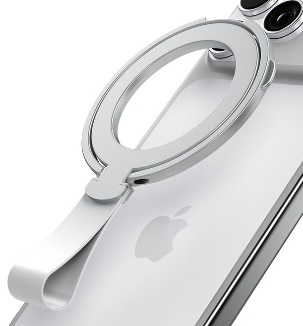 엑씨 전기종 탈부착 맥세이프 호환 핑거 스트랩 스마트링 거치대 스마트톡, 실버, 1개