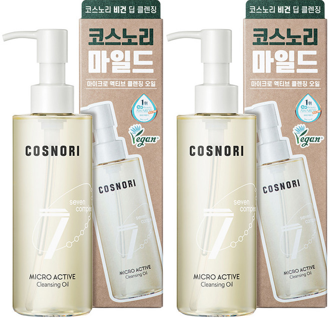 [純素美妝] COSNORI 微米活性卸妝油, 200ml, 2個
