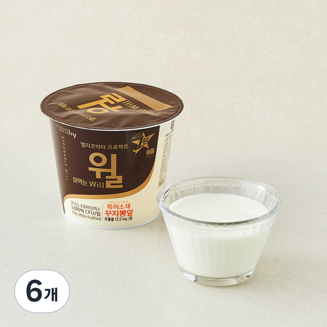 에치와이 떠먹는 윌 오리지널 요구르트, 450g, 6개