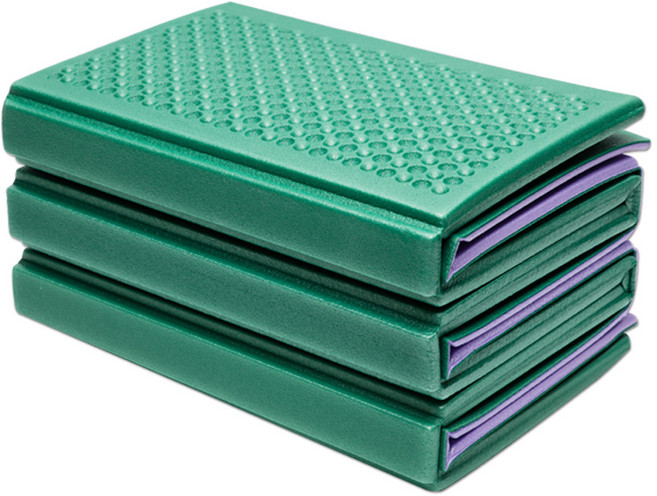 해피데이 3단 양면 캠핑매트, 카키 + 퍼플