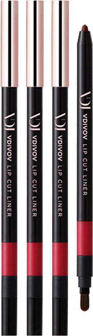 브이디아이 보브 립 컷 라이너 0.5g, RD301 볼드 레드, 3개