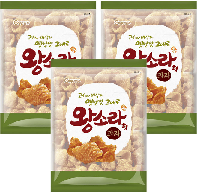 청우식품 왕소라형 과자, 120g, 3개