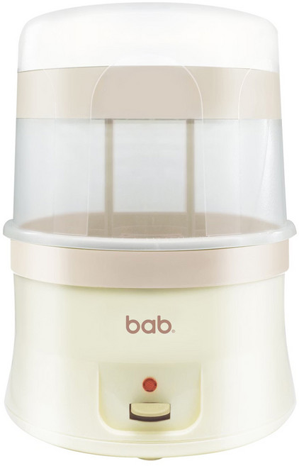 bab 培寶 全自動奶瓶消毒鍋 高溫蒸氣 完整消毒, 米白色 + 透明色, TM-712