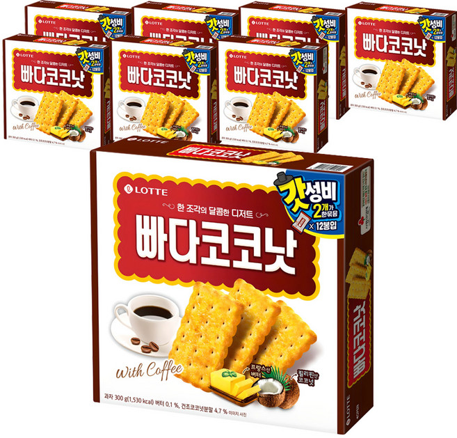 롯데웰푸드 빠다코코낫 오리지날, 300g, 8개