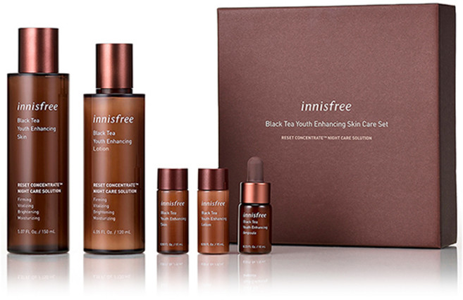 이니스프리 블랙티 유스 인핸싱 스킨 케어 2종 세트 + 쇼핑백, 1세트