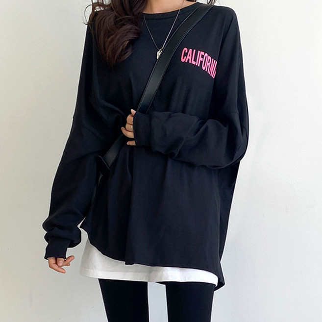 conTAGyou Pipin 女款加州印花寬鬆大學T 107921
