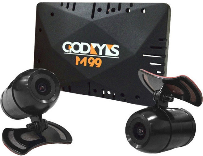 愛國者 GODEYES M99 高畫質720P機車行車記錄器 WIFI前後雙錄 防水金屬鏡頭, 黑色, 1個