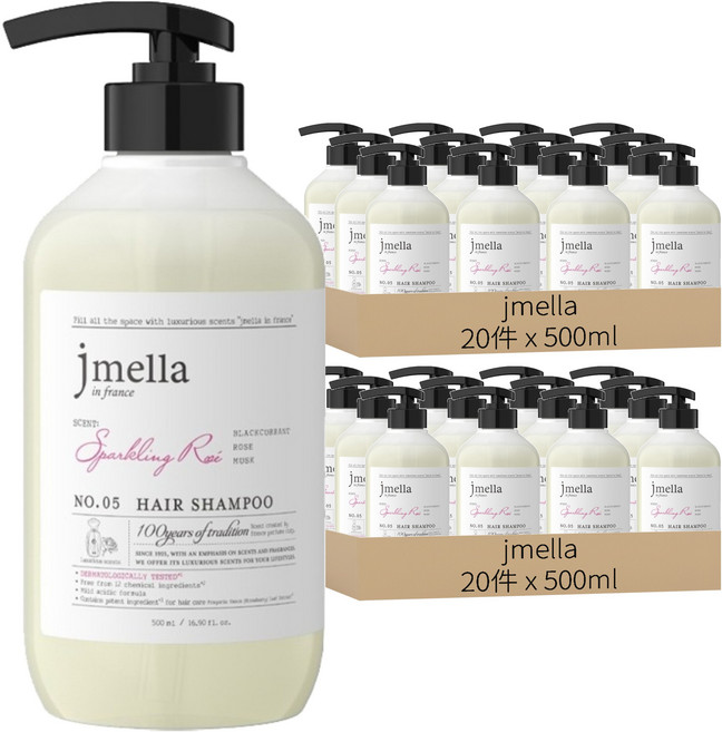jmella 香檳玫瑰洗髮精, 40件, 500ml