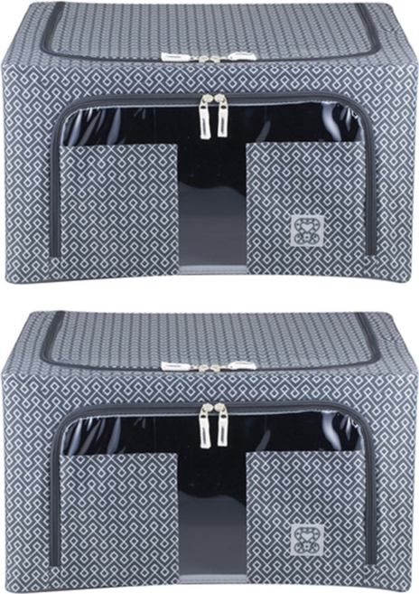 세렌셉템버 다이아체크 리빙박스 56L, 그레이, 2개