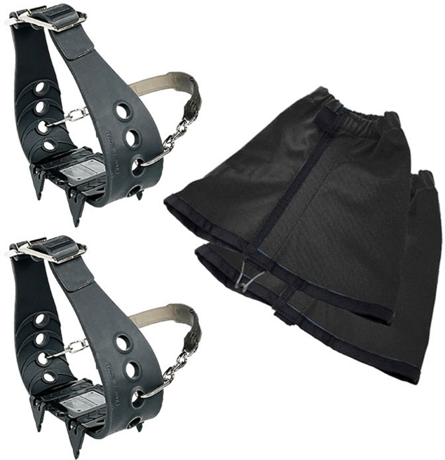 초경량 아이젠 2p + 숏스패츠 2p세트, 블랙