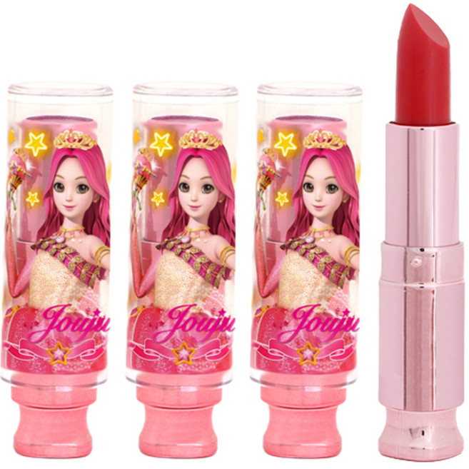 시크릿쥬쥬 별의여신 어린이 립스틱 3.3g, 쥬쥬레드, 3개