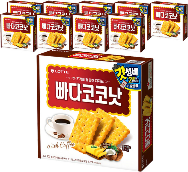 롯데웰푸드 빠다코코낫 오리지날, 300g, 10개