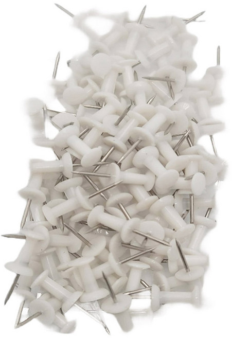 마다꾸미 컬러 투명 피스 압정 문서고정핀 화이트, 1개, 80개입