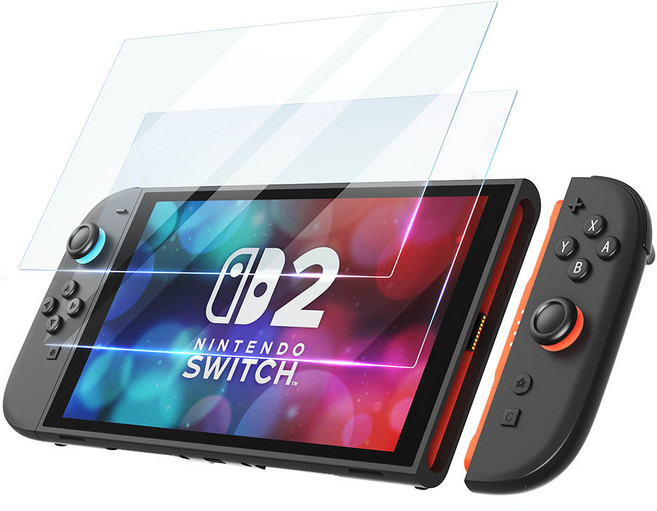 조이트론 닌텐도스위치2 9H 강화유리 SE 액정 보호필름 2p 세트, 투명, 1세트, SW2-FILM04