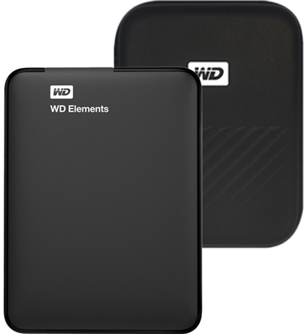 WD Elements Portable 휴대용 외장하드 + 파우치, 4TB, 블랙