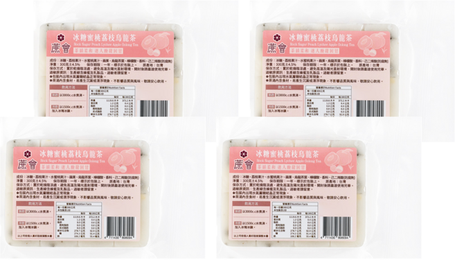 蔗會 冰糖蜜桃荔枝烏龍茶, 4個, 1個裝, 300g