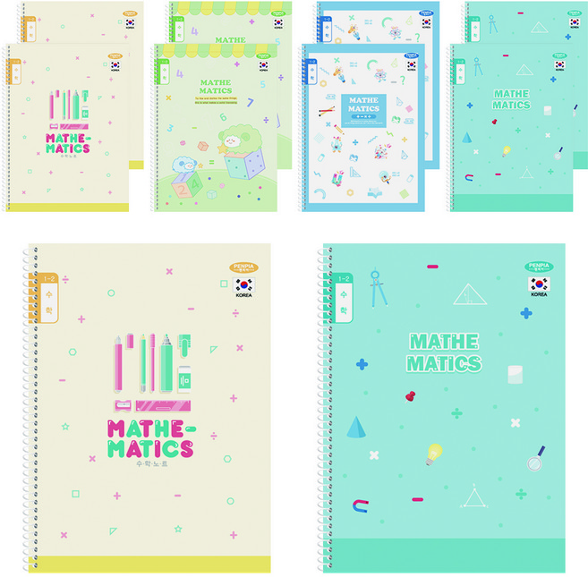 펜피아 1 000 초등 스프링노트 1-2수학 공용 10개입, 랜덤발송, 1개