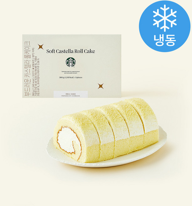 스타벅스 부드러운 카스텔라 롤케이크 5개입 (냉동), 380g, 1개
