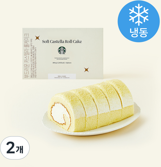 스타벅스 부드러운 카스텔라 롤케이크 5개입 (냉동), 380g, 2개