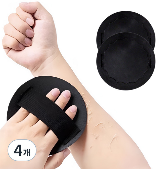꾸지 저자극 요술 때수건 타올, 블랙, 4개, 1개입