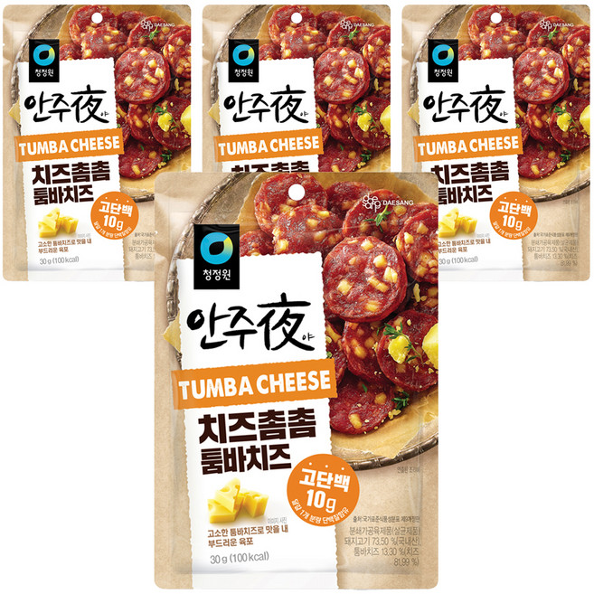 대상 청정원 바로 eat 안주야 치즈촘촘 툼바치즈, 30g, 4개
