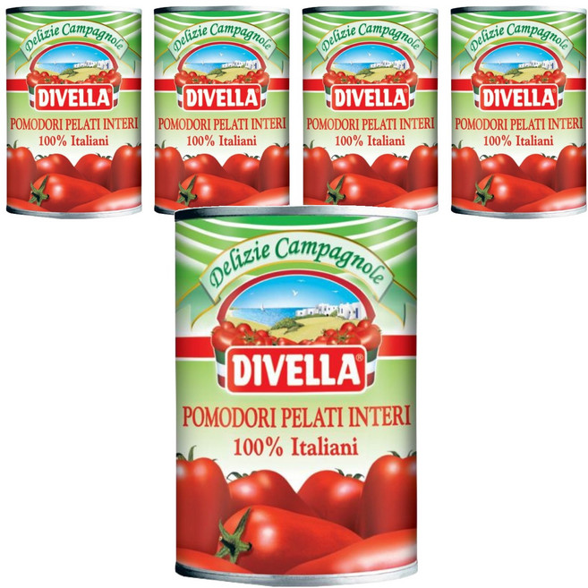 디벨라 홀 토마토 통조림, 400g, 5개