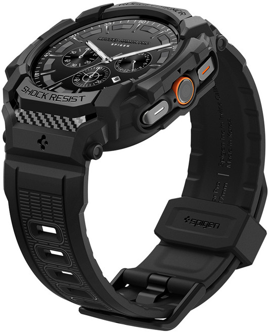 슈피겐 갤럭시워치 스트랩 일체형 케이스 러기드아머 프로, 매트블랙, 1개