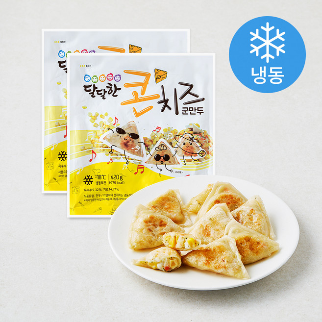 한만두 달달한 콘치즈 군만두 (냉동), 420g, 2개