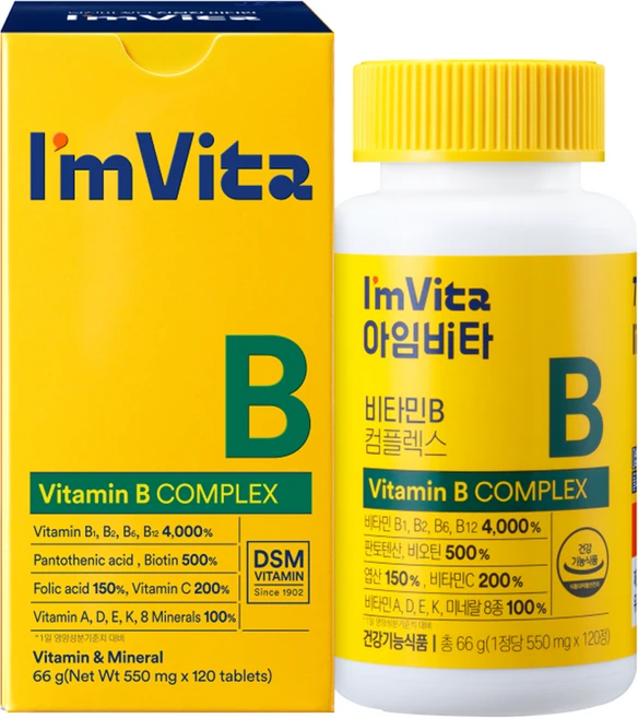 아임비타 비타민B 컴플렉스 66g, 120정, 1개 - 쿠팡