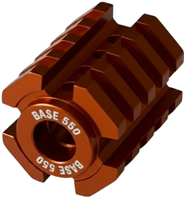 BASE 550 戰術魚骨旋鈕 6061-T6航太鋁合金 全CNC加工 適用Soto ST-310/340 7mm 附7mm轉6mm轉接座, 橘色, 1個