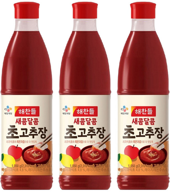 해찬들 새콤달콤 초고추장, 1.05kg, 3개