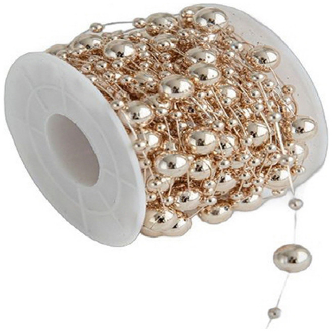 마다꾸미 롤장식 줄 비드 체인 구슬 10m, 샴페인볼, 1세트