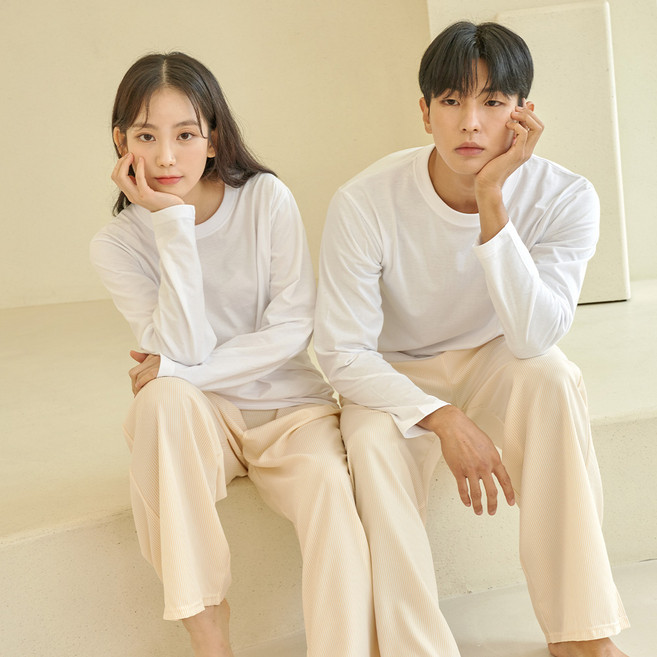 DOSSY 情侶款簡潔條紋絲滑觸感九分口袋睡褲 D-3652