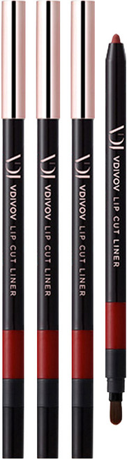 브이디아이 보브 립 컷 라이너 0.5g, PP401 하드 퍼플, 3개