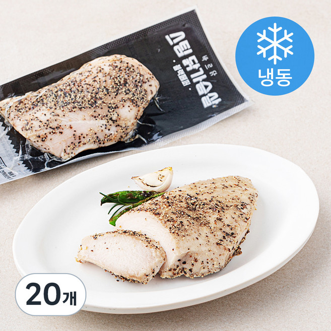 바르닭 스팀 닭가슴살 블랙페퍼 (냉동), 100g, 1개입, 20개