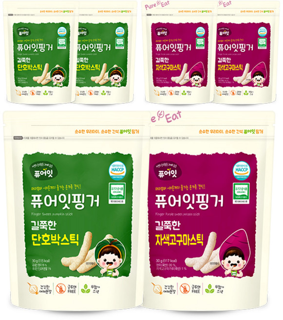 퓨어잇 핑거 길쭉한 단호박스틱 3p + 자색고구마스틱 3p, 단호박스틱, 자색고구마, 1세트