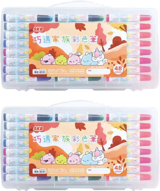 SKB 文明 巧遇家族彩色筆, 48色, 2盒