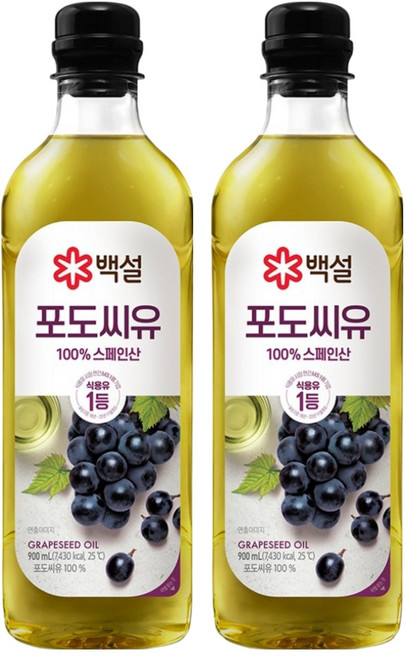 백설 포도씨유, 900ml, 2개
