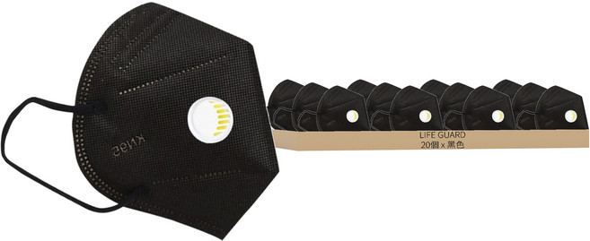 LIFE GUARD 防塵口罩, 黑色, 20個