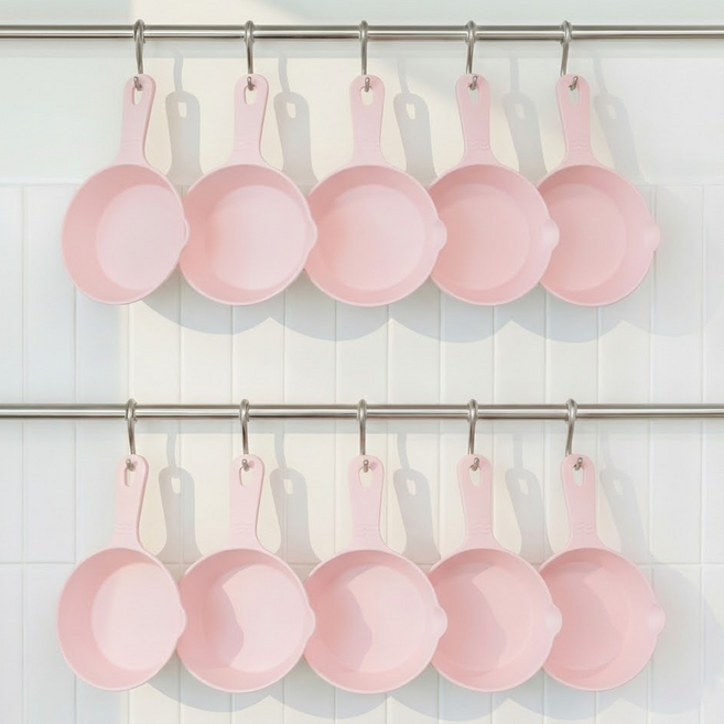 리빙메이트 먹방 손잡이 앞접시, 핑크, 10개, 단품