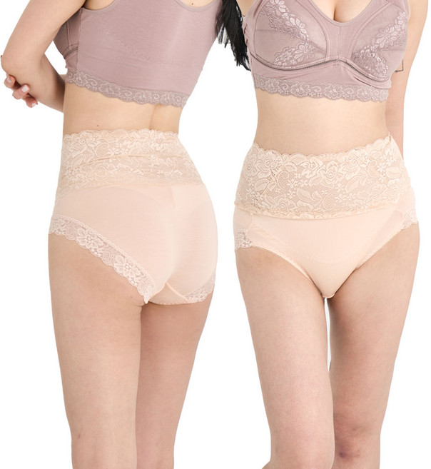 러블리온 하이웨스트 레이스 통기성 모달거들팬티 2p