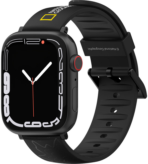 내셔널지오그래픽 스마트워치 스트랩 22mm, 토포 블랙, 1개