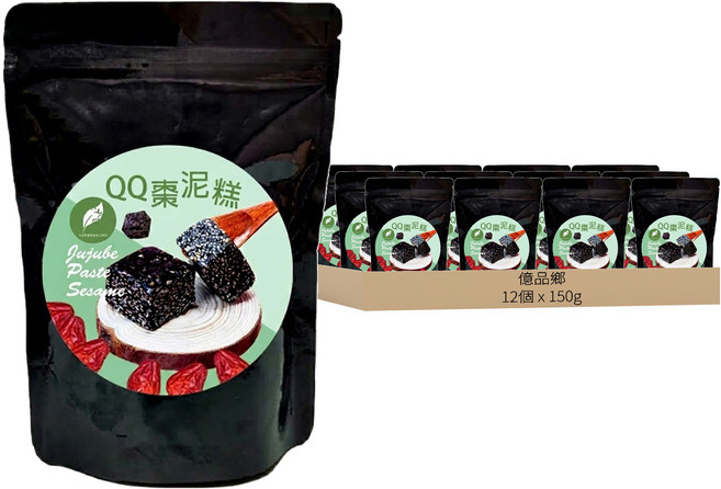 億品鄉 QQ棗泥糕 奶素, 150g, 12個