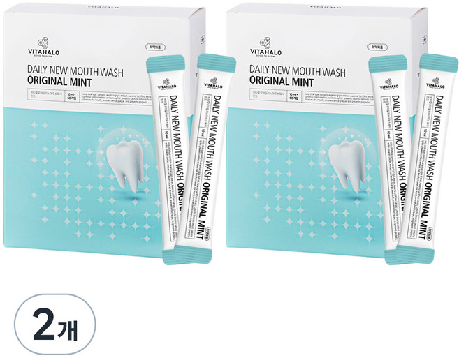 비타할로 데일리뉴 마우스워시 민트 스틱형, 600ml, 2개