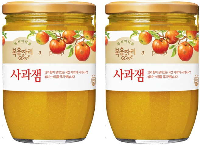 복음자리 사과잼, 620g, 2개
