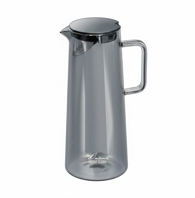 milomix 美樂美事 黑色元素 玻璃水壺 壺寬11.5cm 高27.6cm, 黑色, 1.8L, 1個